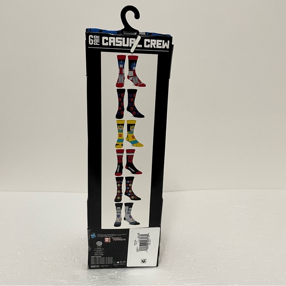 6 Pair Transformers SOCKS Men Size 8-12 , Men Casual CREW SOCKS by Hasbro, NEW - Picture 5 of 14